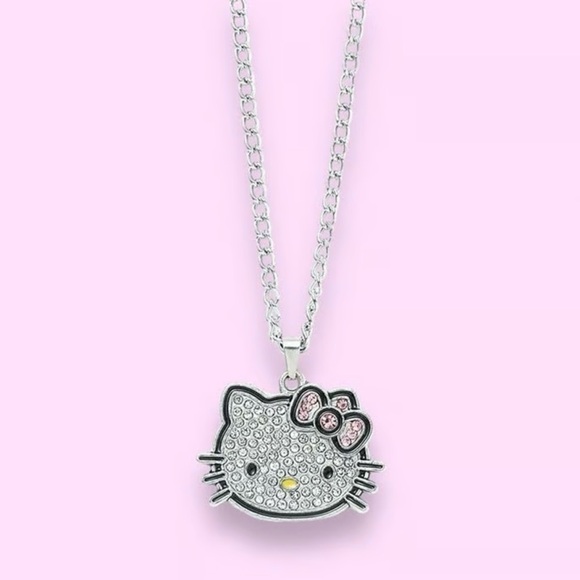 Hello Kitty Necklace w/Rhnestones - Picture 1 of 3
